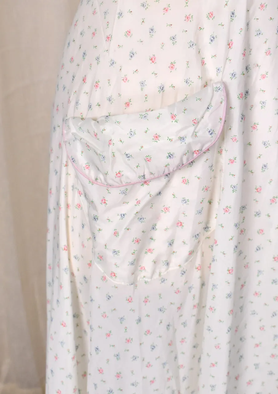 1940s Sheer Ditzy Floral Dressing Gown Housecoat Robe