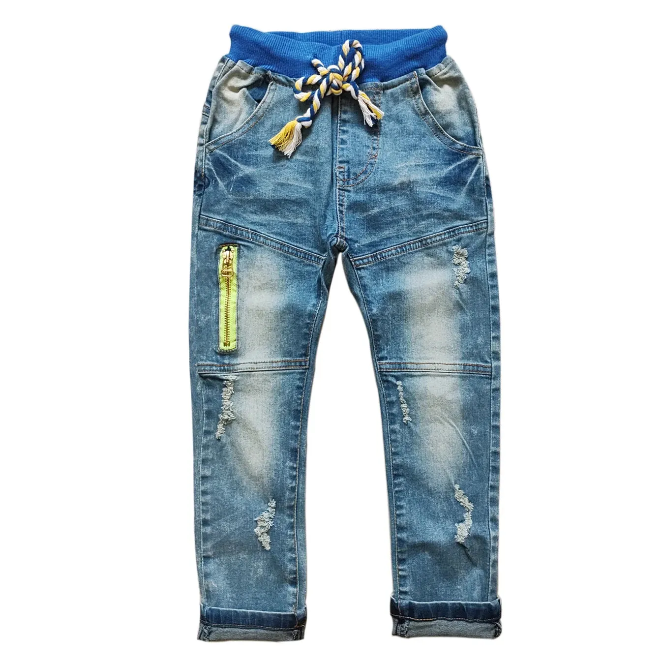 5089 Kids Boys' Jeans Trousers Elastic Waist Spring And Fall  children's soft denim pants