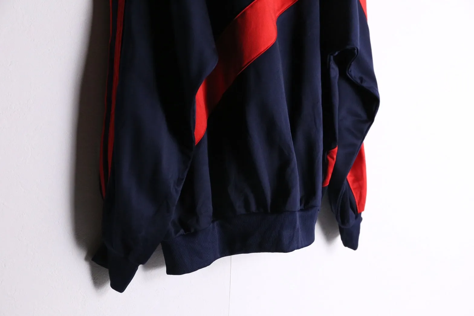 80‘s~”adidas“white×red×navy back print track jacket