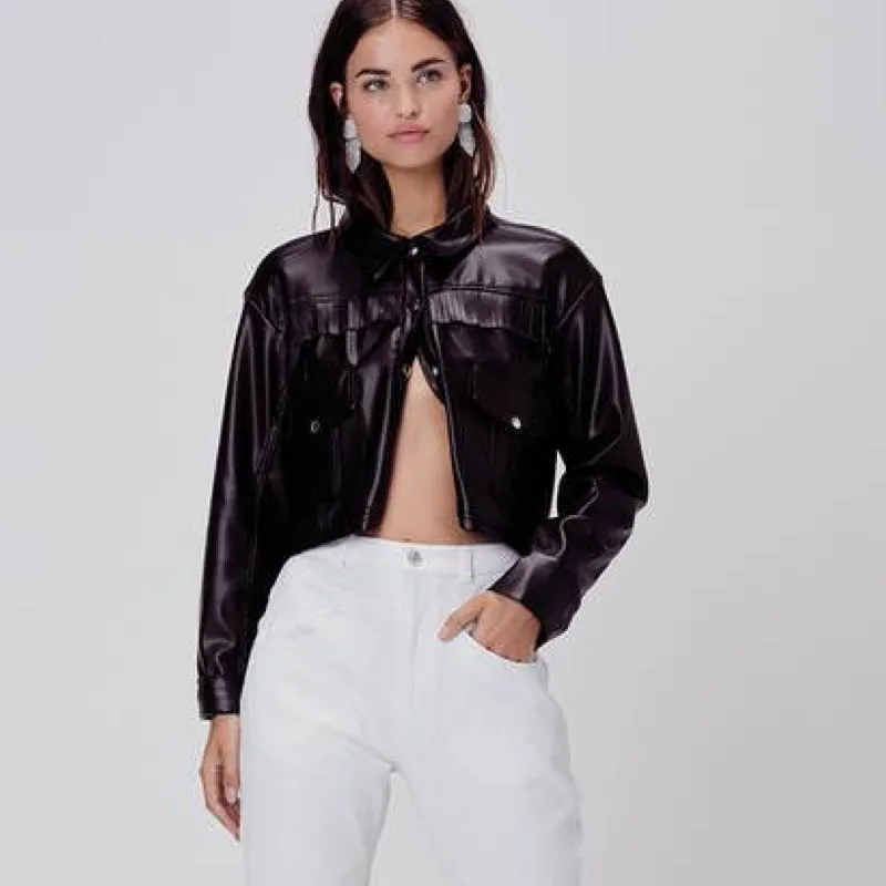 Afton Pleather Cropped Jacket