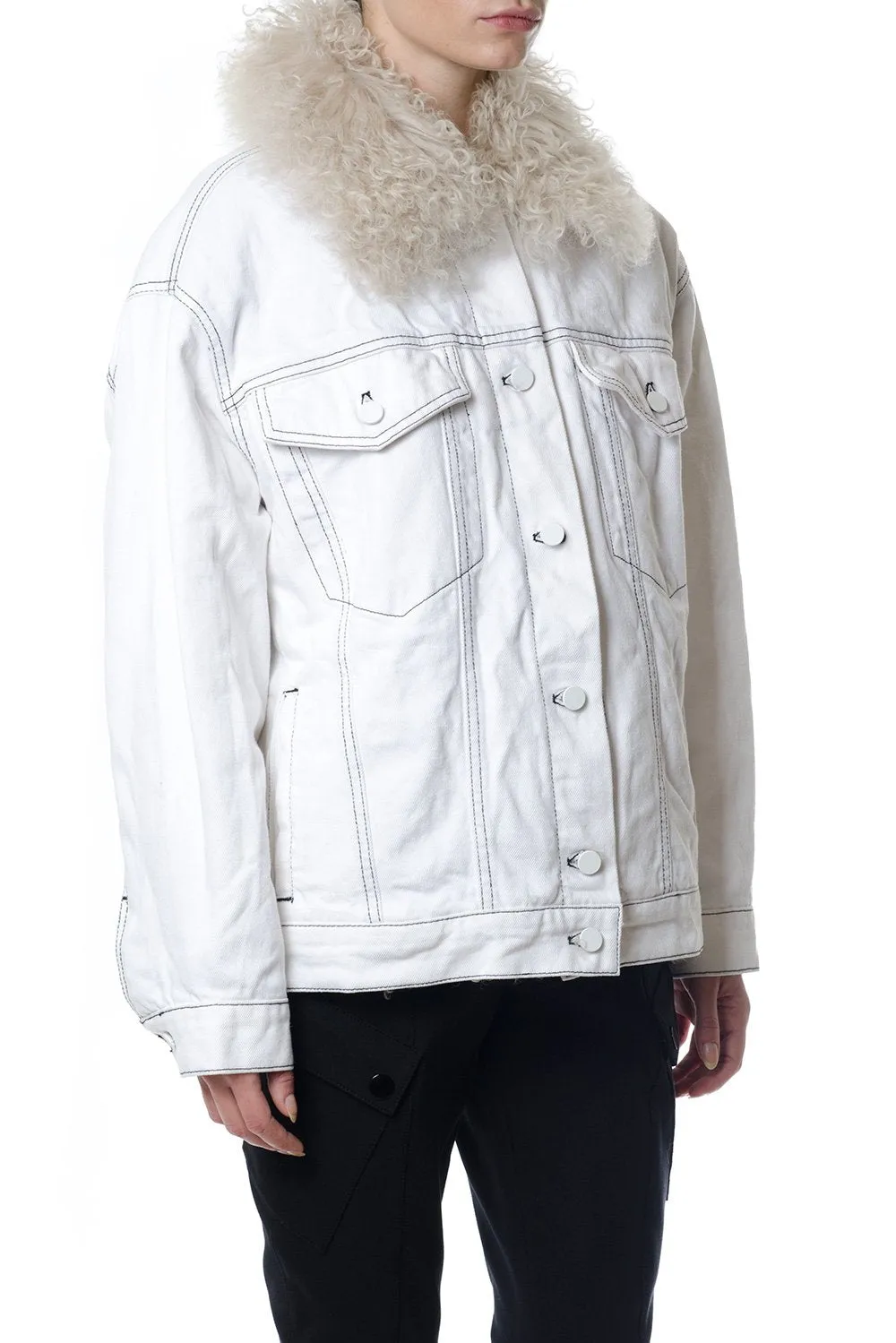 Alexander Wang Boyfriend Denim Shearling Jacket