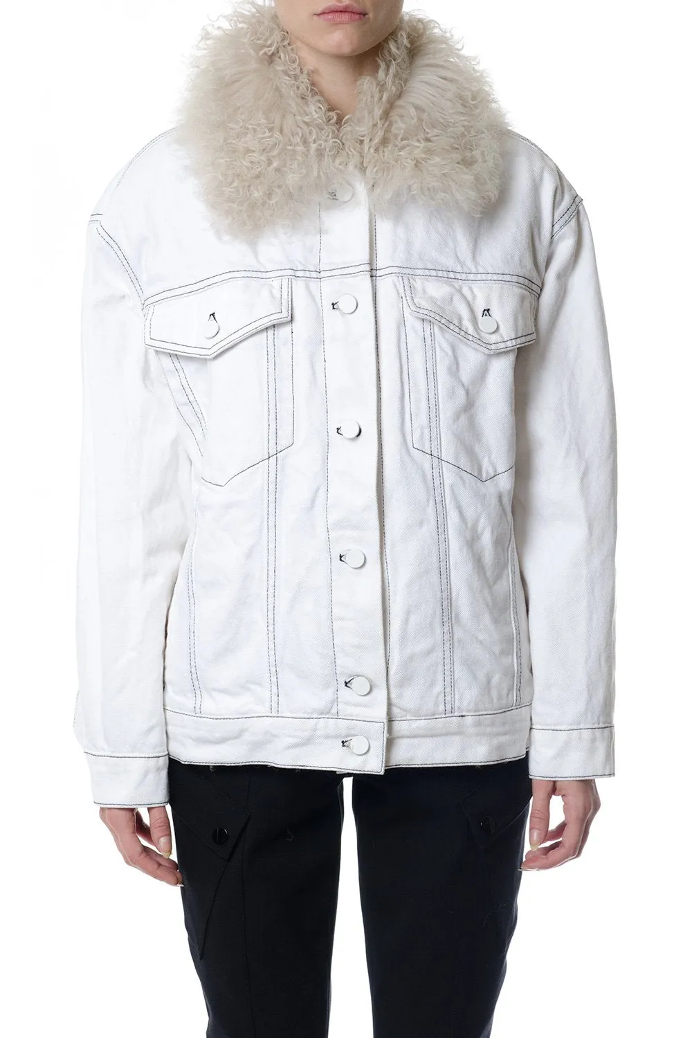 Alexander Wang Boyfriend Denim Shearling Jacket