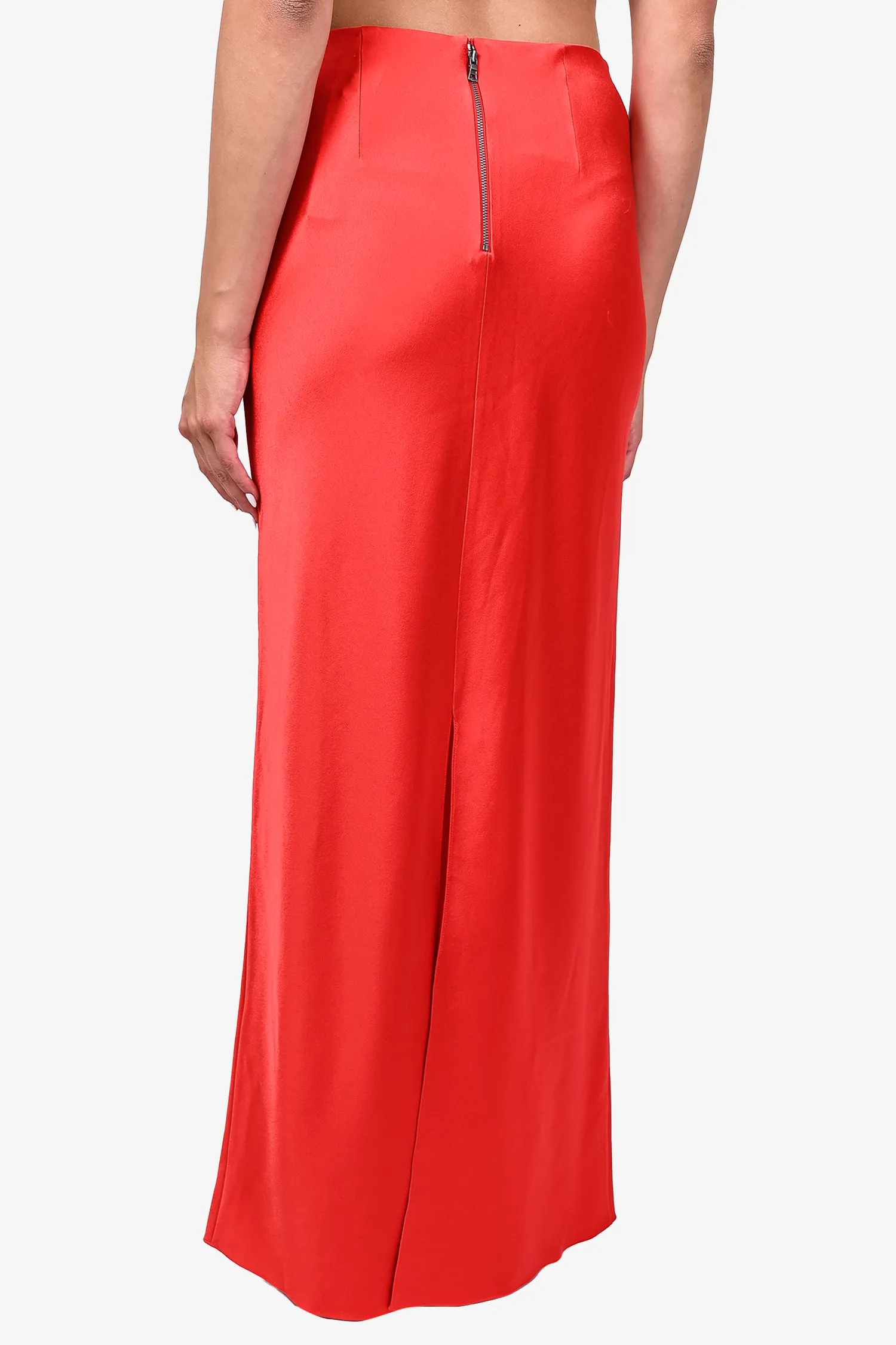 Alice   Olivia Red Satin Maxi Skirt Size 8