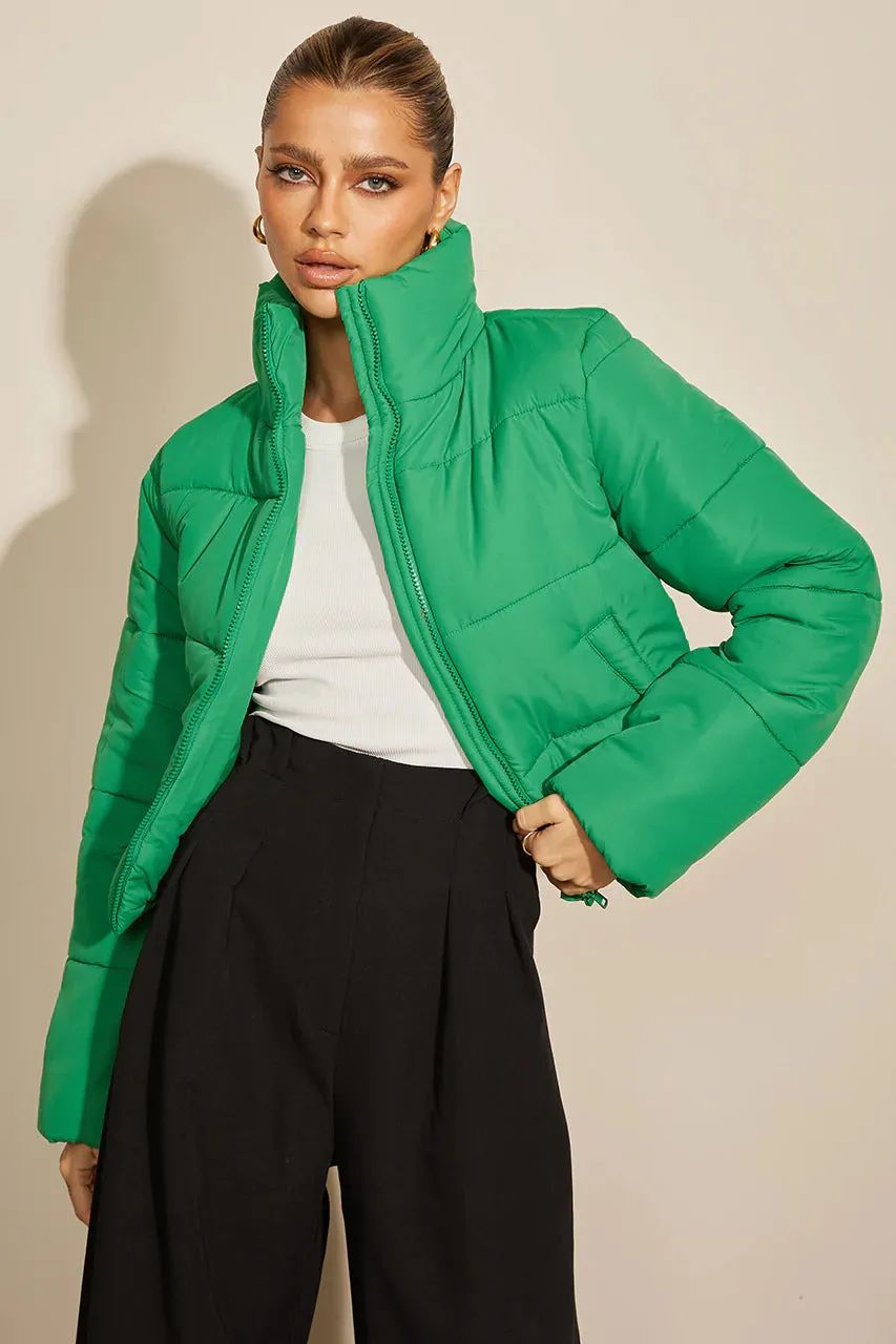 Amore Puffer Jacket in Emerald