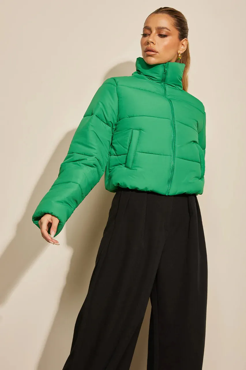 Amore Puffer Jacket in Emerald