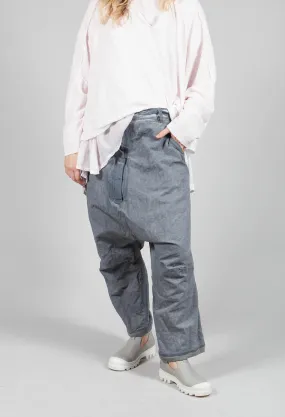 Ash Drop Crotch Trousers in C.Coal 70% Cloud