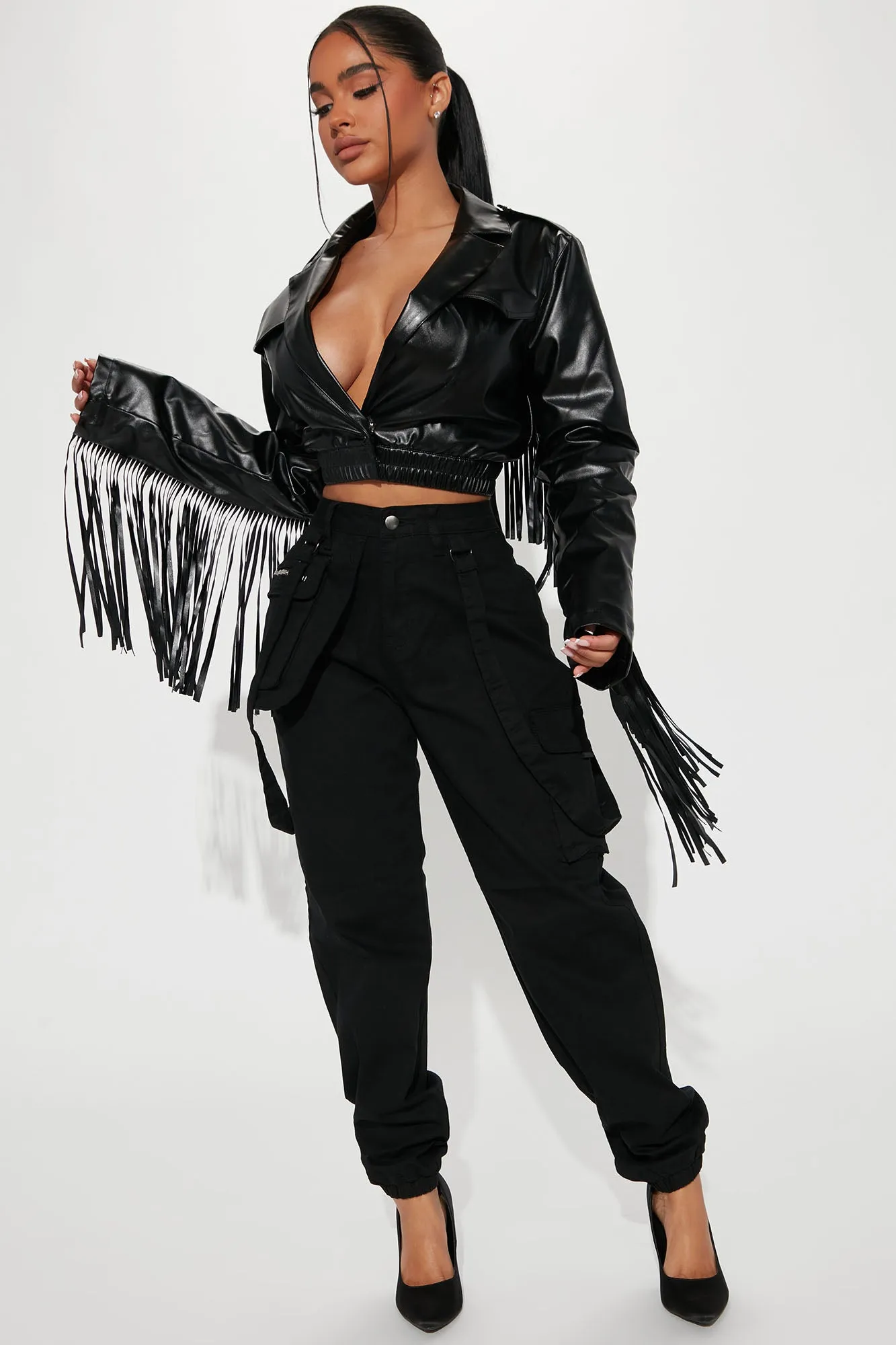 Backstage Pass Fringe Jacket - Black