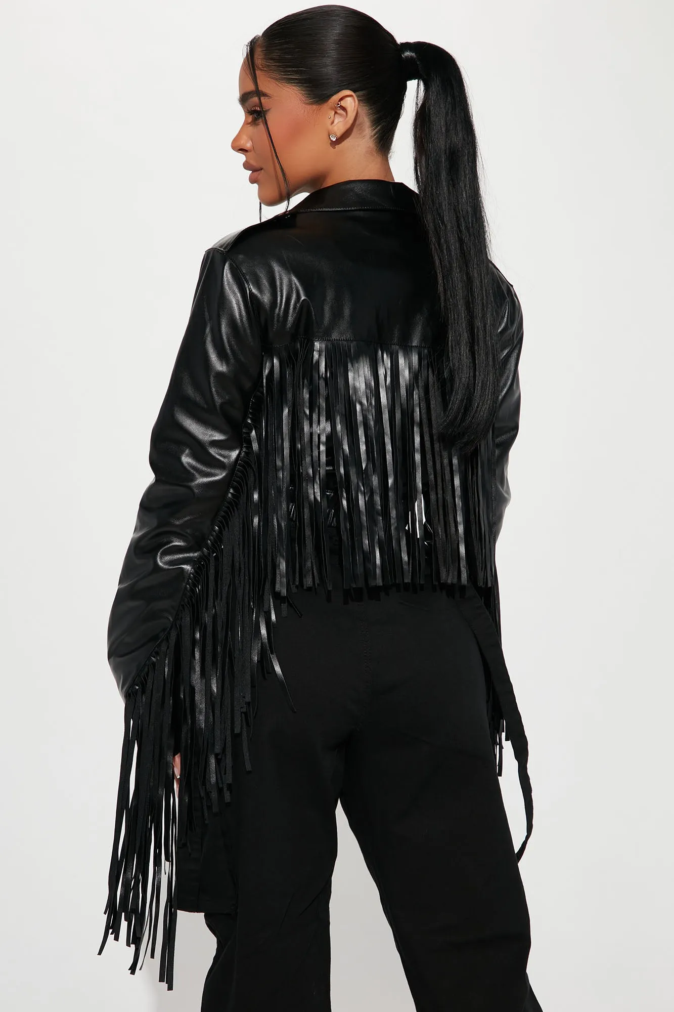 Backstage Pass Fringe Jacket - Black