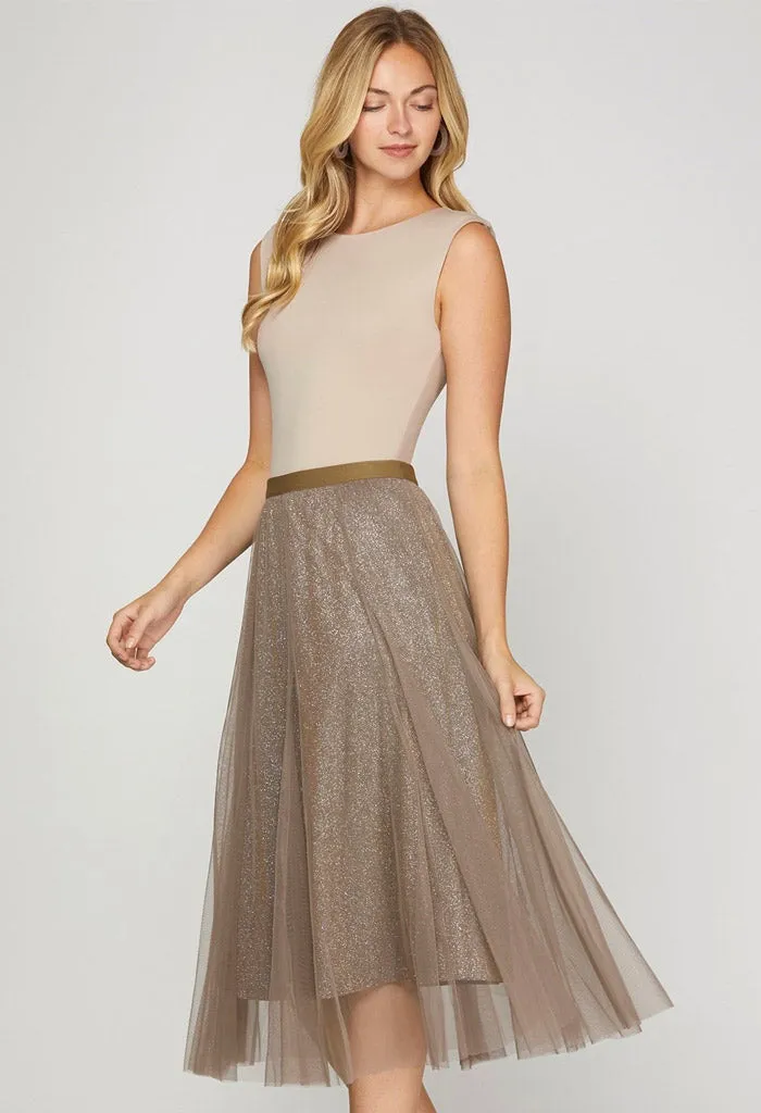 Ball Drop Midi Skirt