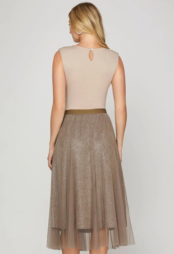 Ball Drop Midi Skirt