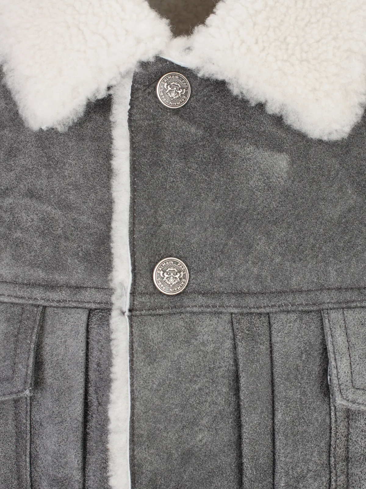 Balmain Shearling Detailed Biker Jacket