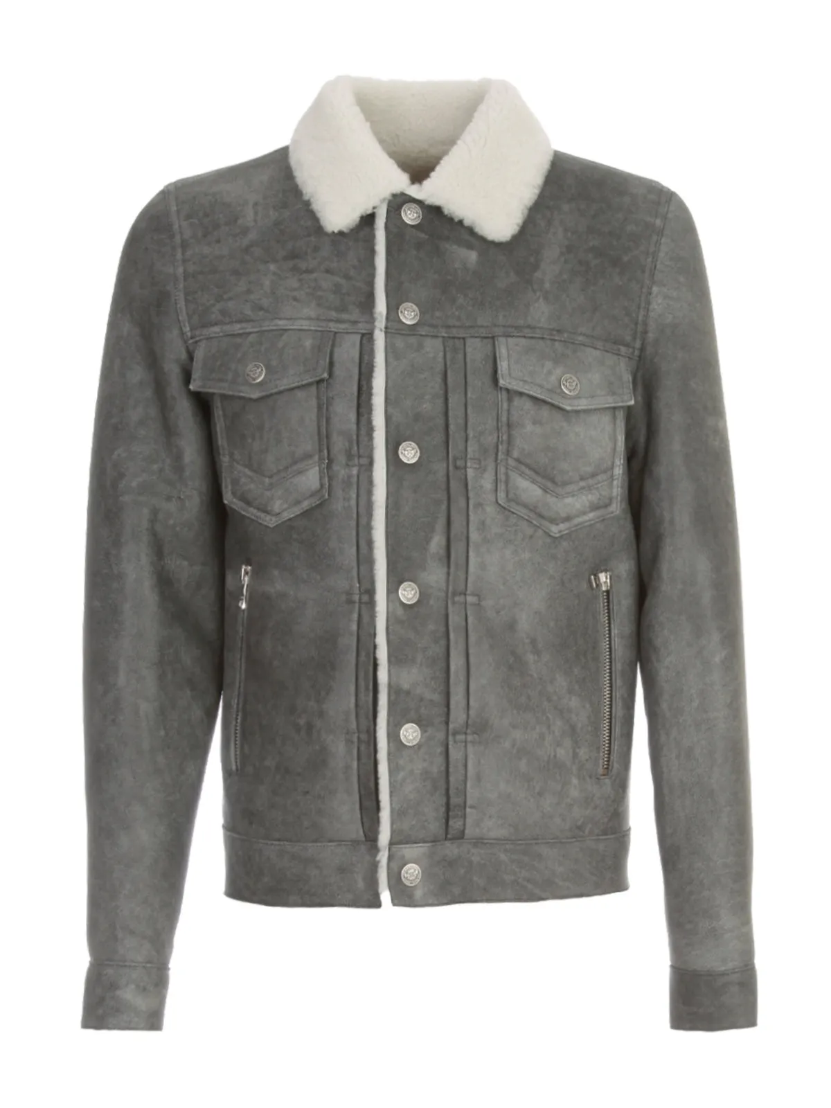 Balmain Shearling Detailed Biker Jacket