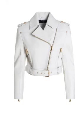 Balmain Zip Detailed Long-Sleeved Cropped Jacket