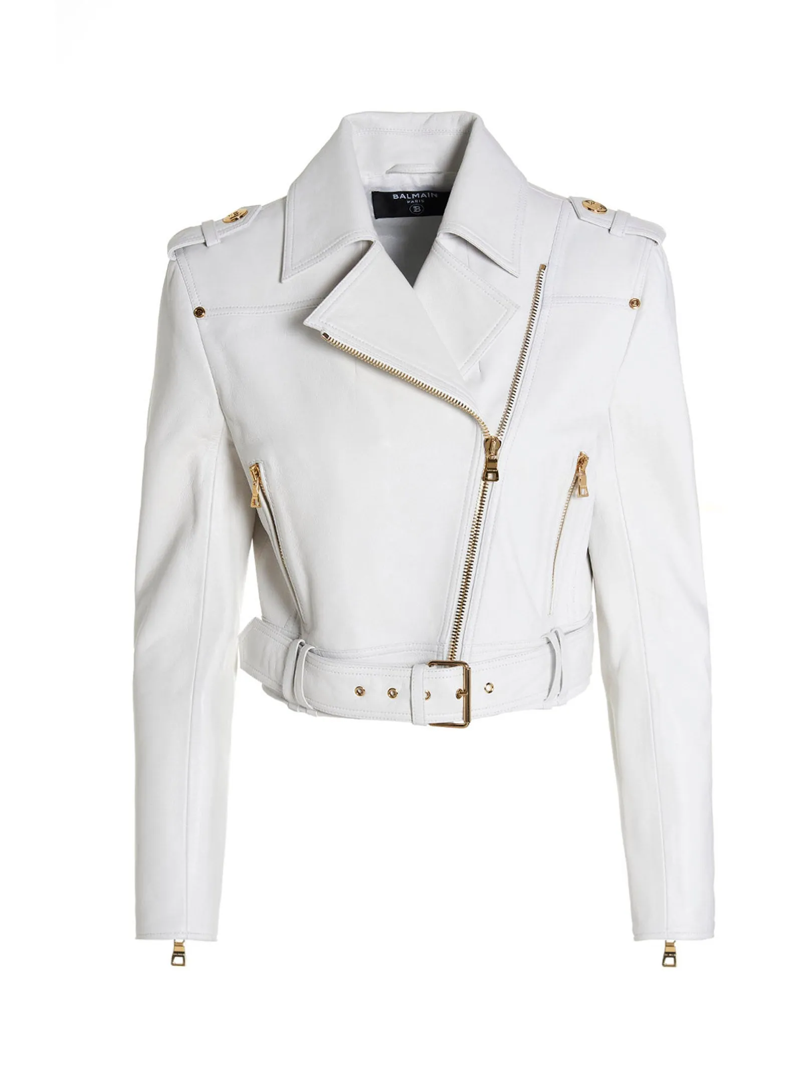 Balmain Zip Detailed Long-Sleeved Cropped Jacket