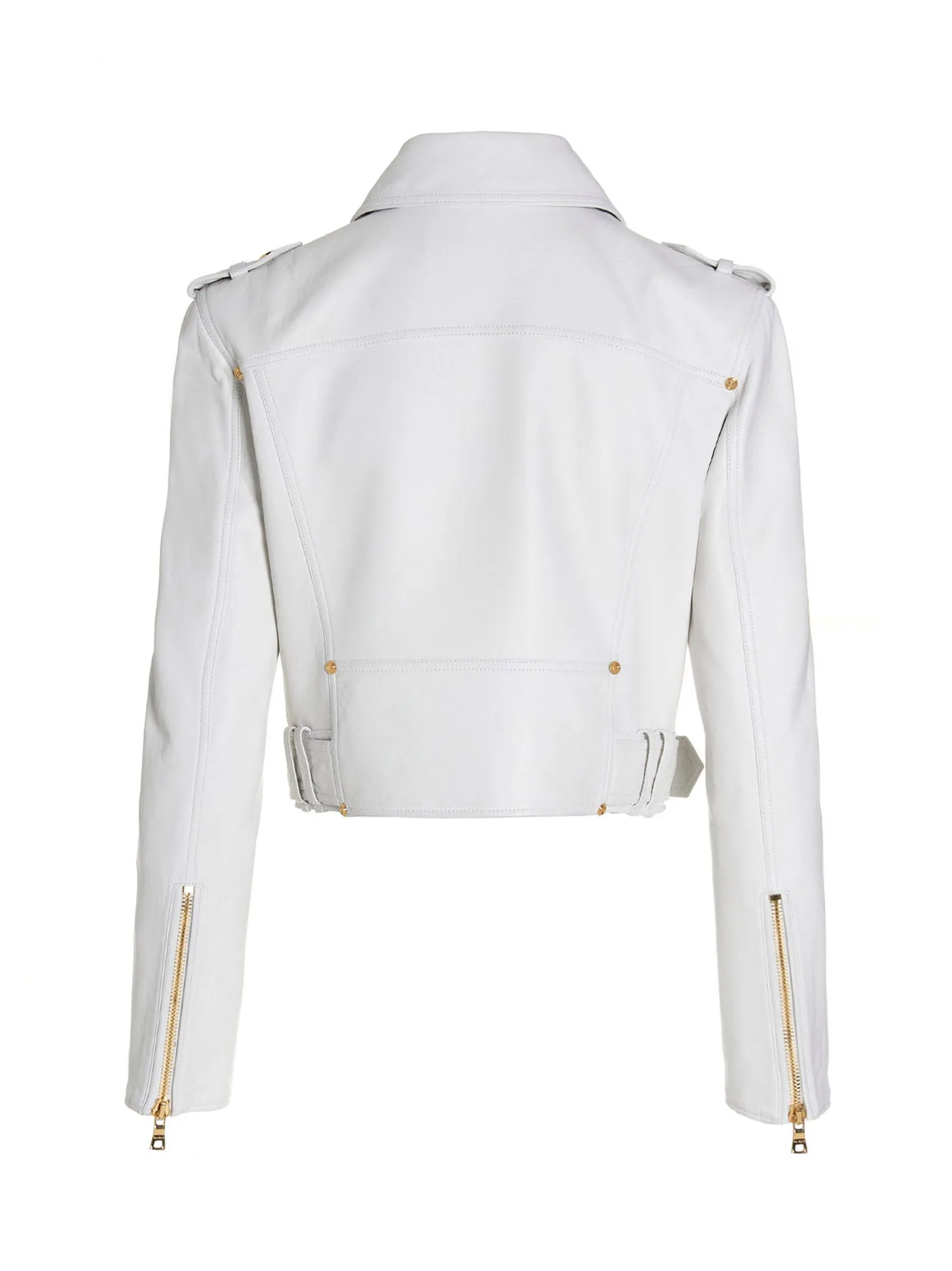 Balmain Zip Detailed Long-Sleeved Cropped Jacket