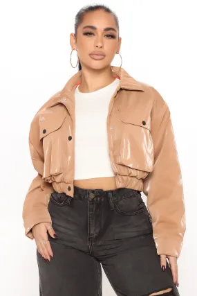 Beat You To It Cropped Jacket - Mocha