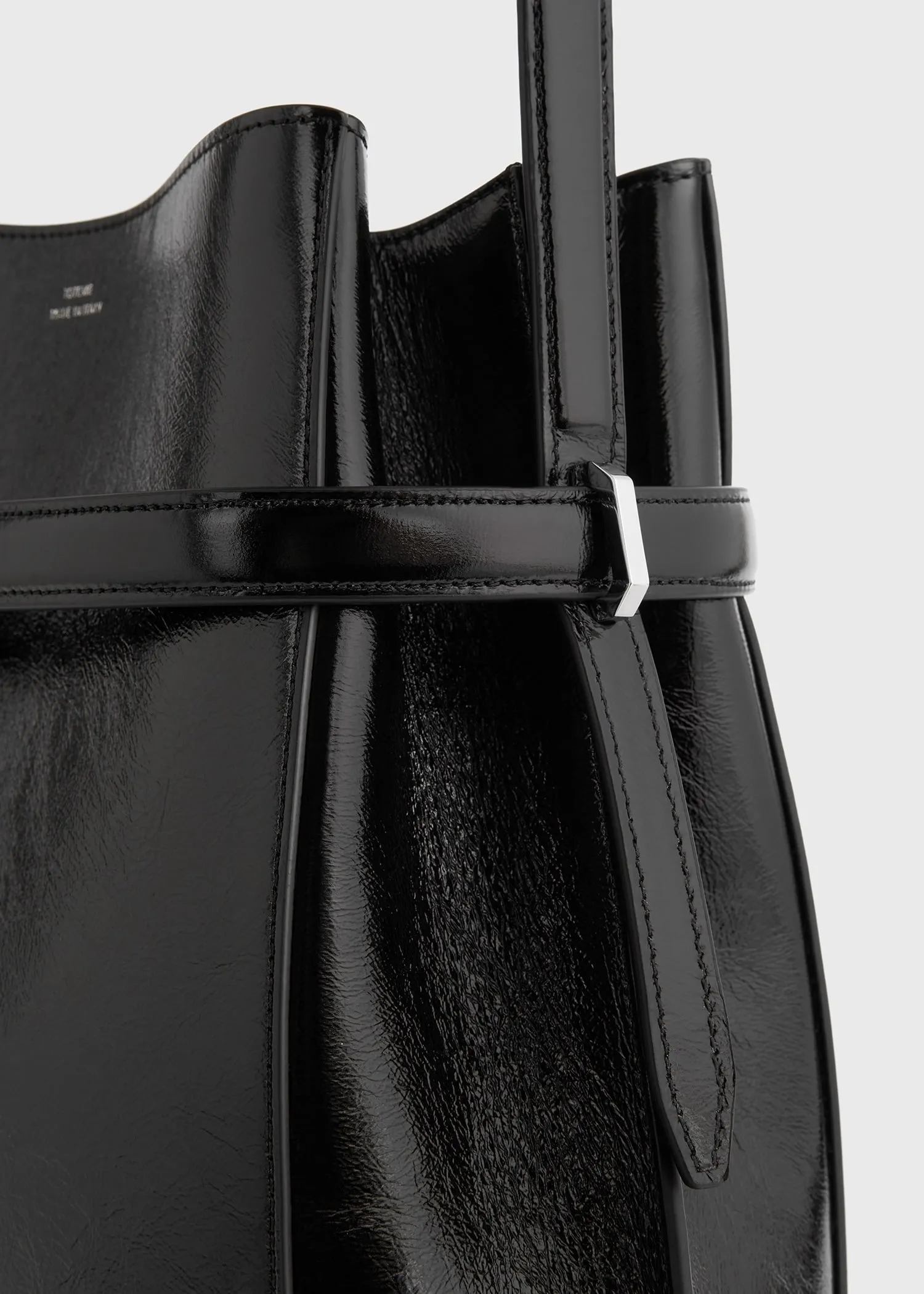 Belted Naplack bucket bag black