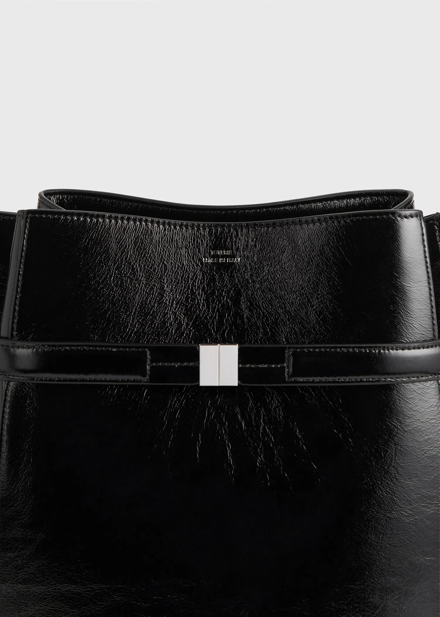 Belted Naplack bucket bag black