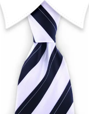 Black & White Wide Striped Necktie