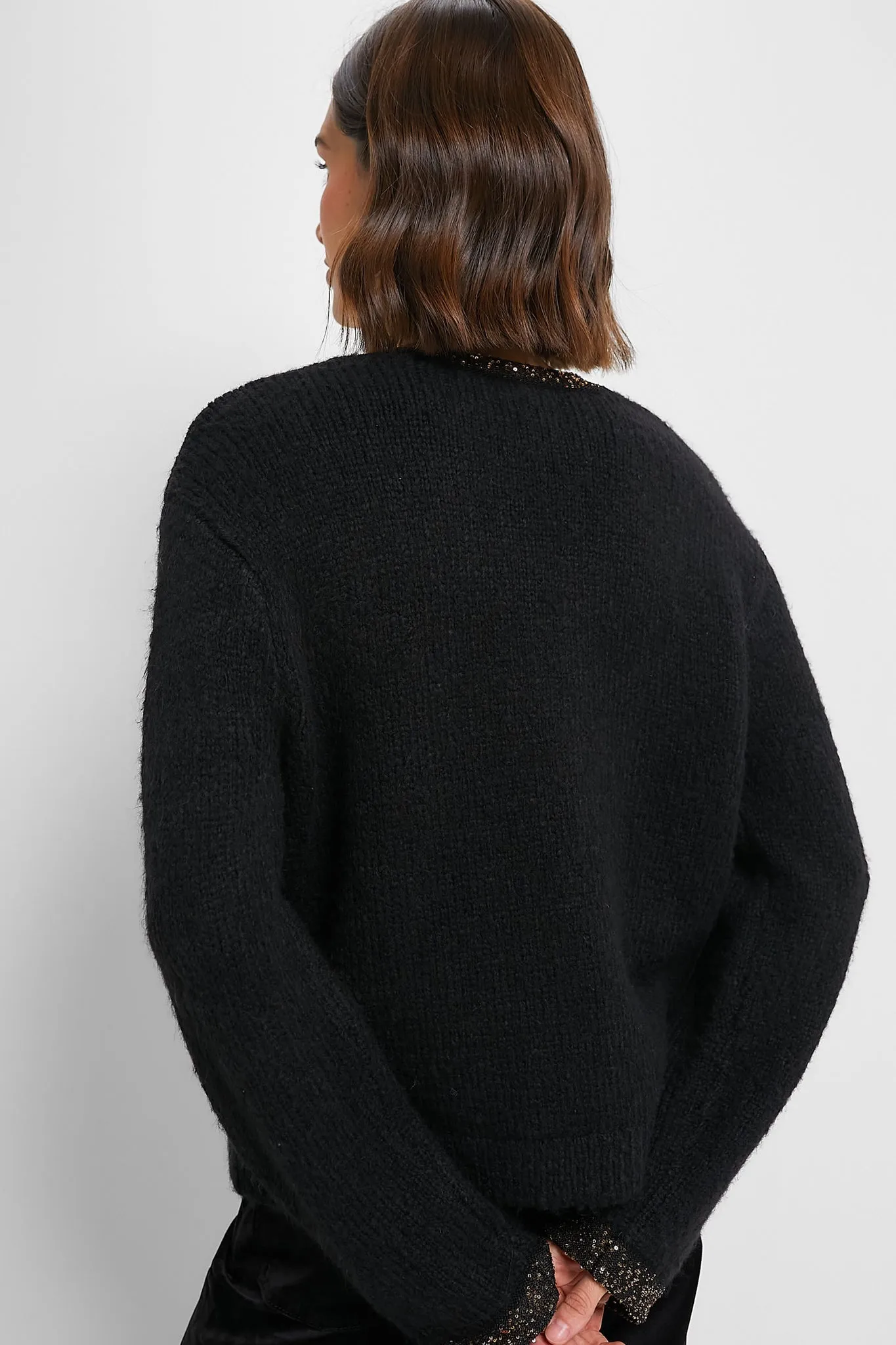 Black Boucle Fallon Cardigan