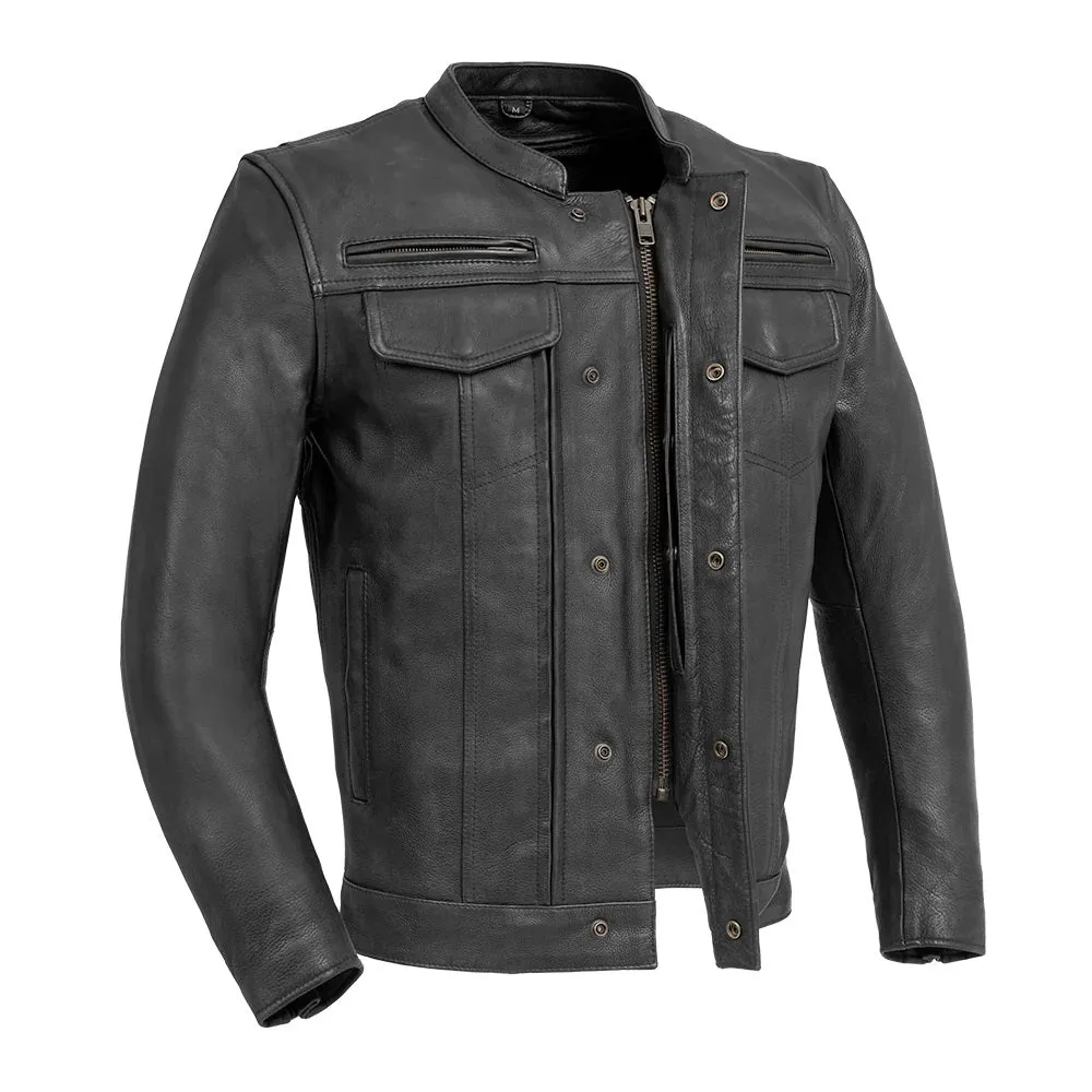 Black FIM263CDMZ | Raider - Men's Motorcycle Leather Jacket - Black