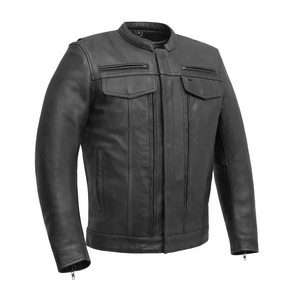 Black FIM263CDMZ | Raider - Men's Motorcycle Leather Jacket - Black