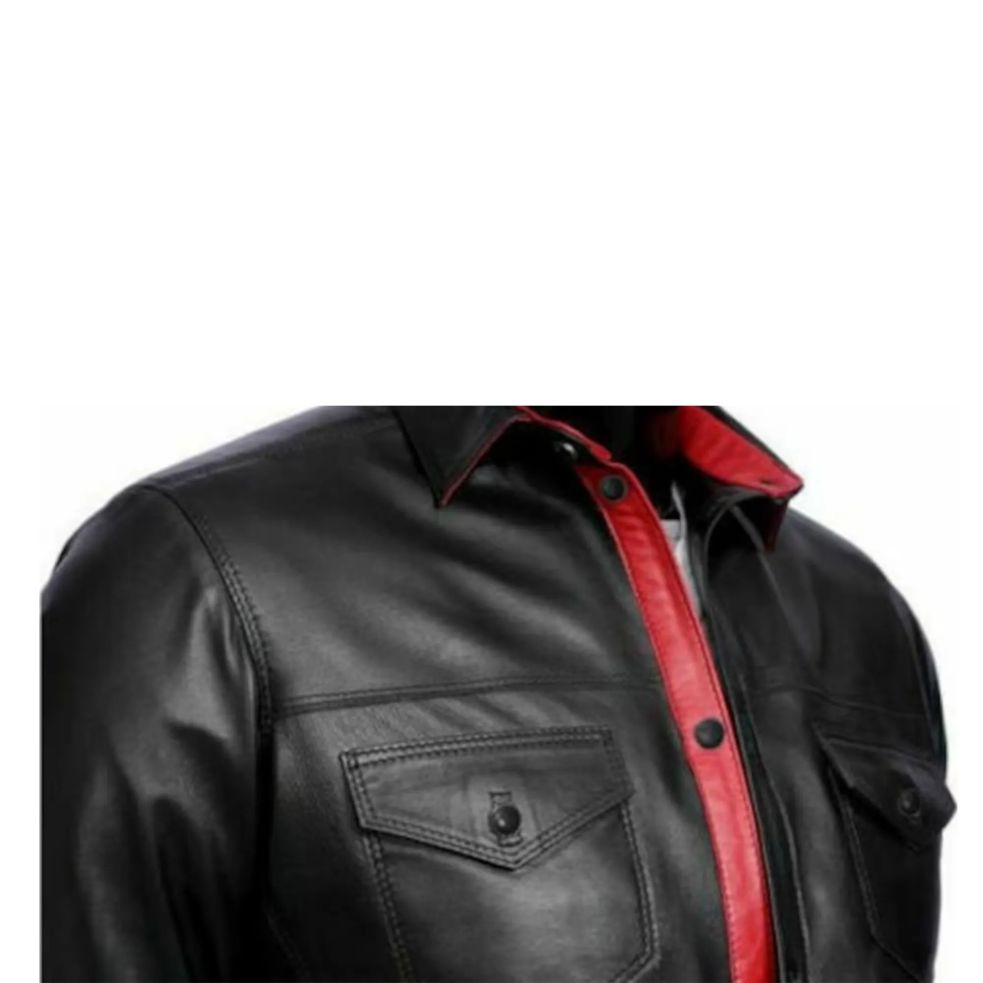 Black Leather Shirt Mens