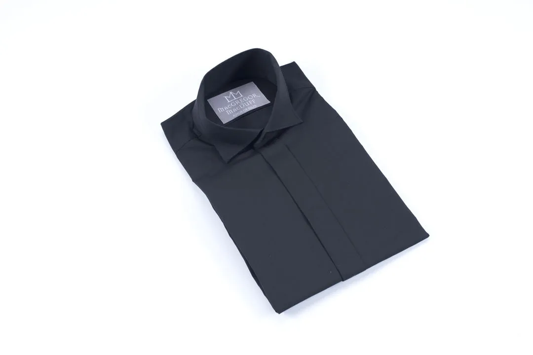 Black Swept Shirt - Single Cuff