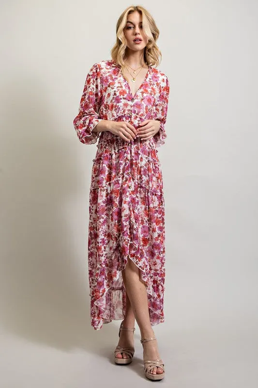 Bohemian High Low Floral Maxi Dress