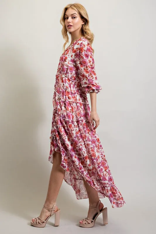 Bohemian High Low Floral Maxi Dress