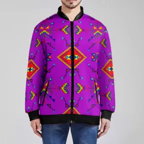 Buffalo Jump Purple Zippered Collared Lightweight Jacket