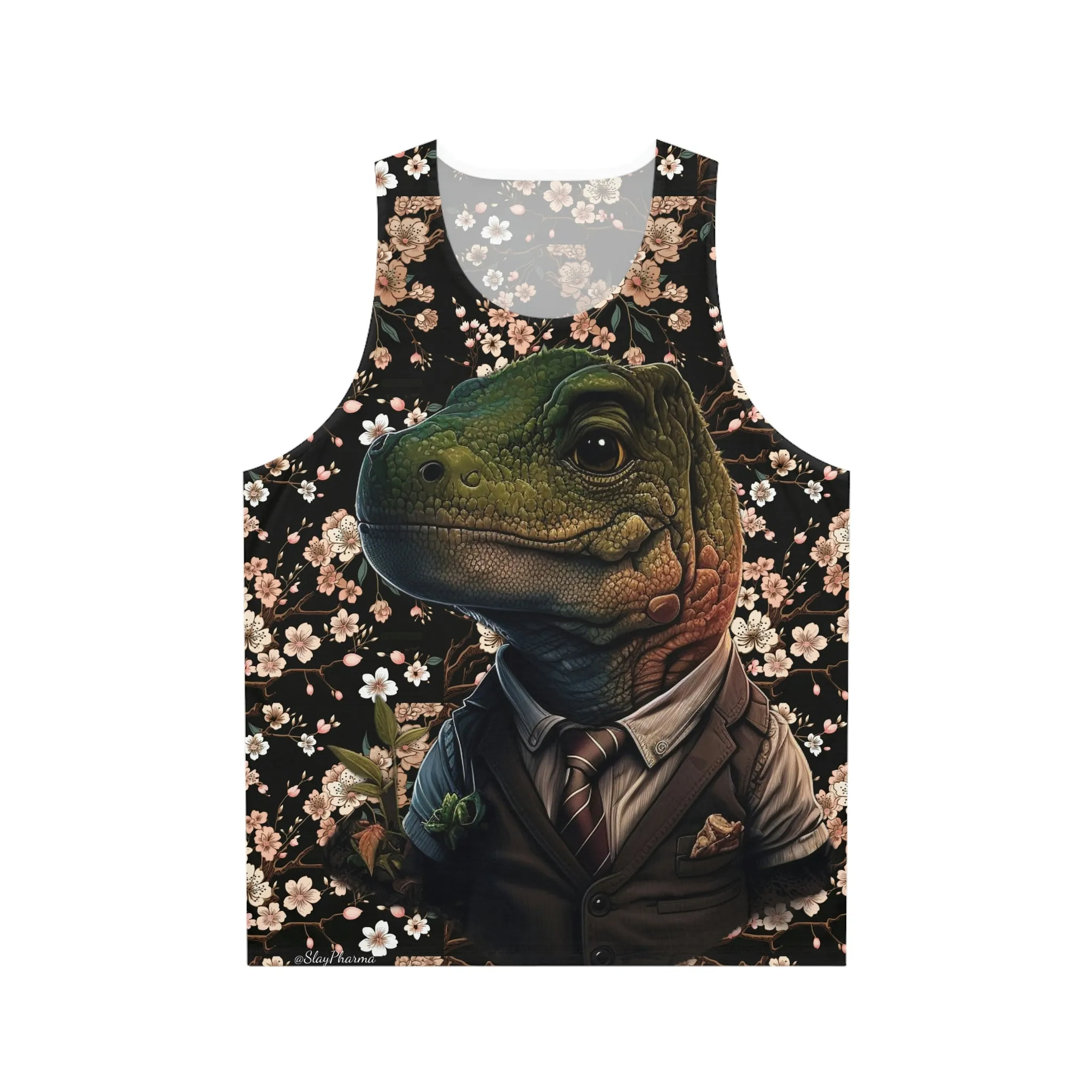 Business Dinosaur Cherry Blossom Tank Top #1