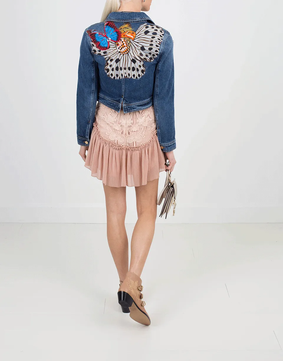 Butterfly Embroidered Jean Jacket