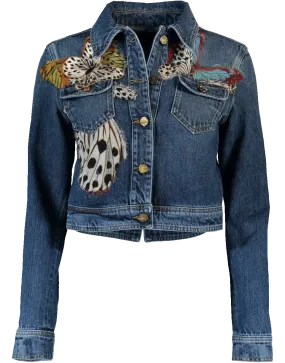 Butterfly Embroidered Jean Jacket