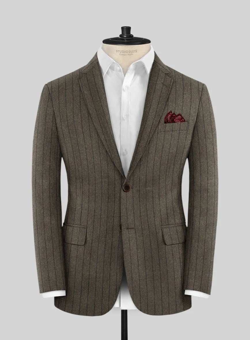 Caccioppoli Posa Dark Brown Wool Suit