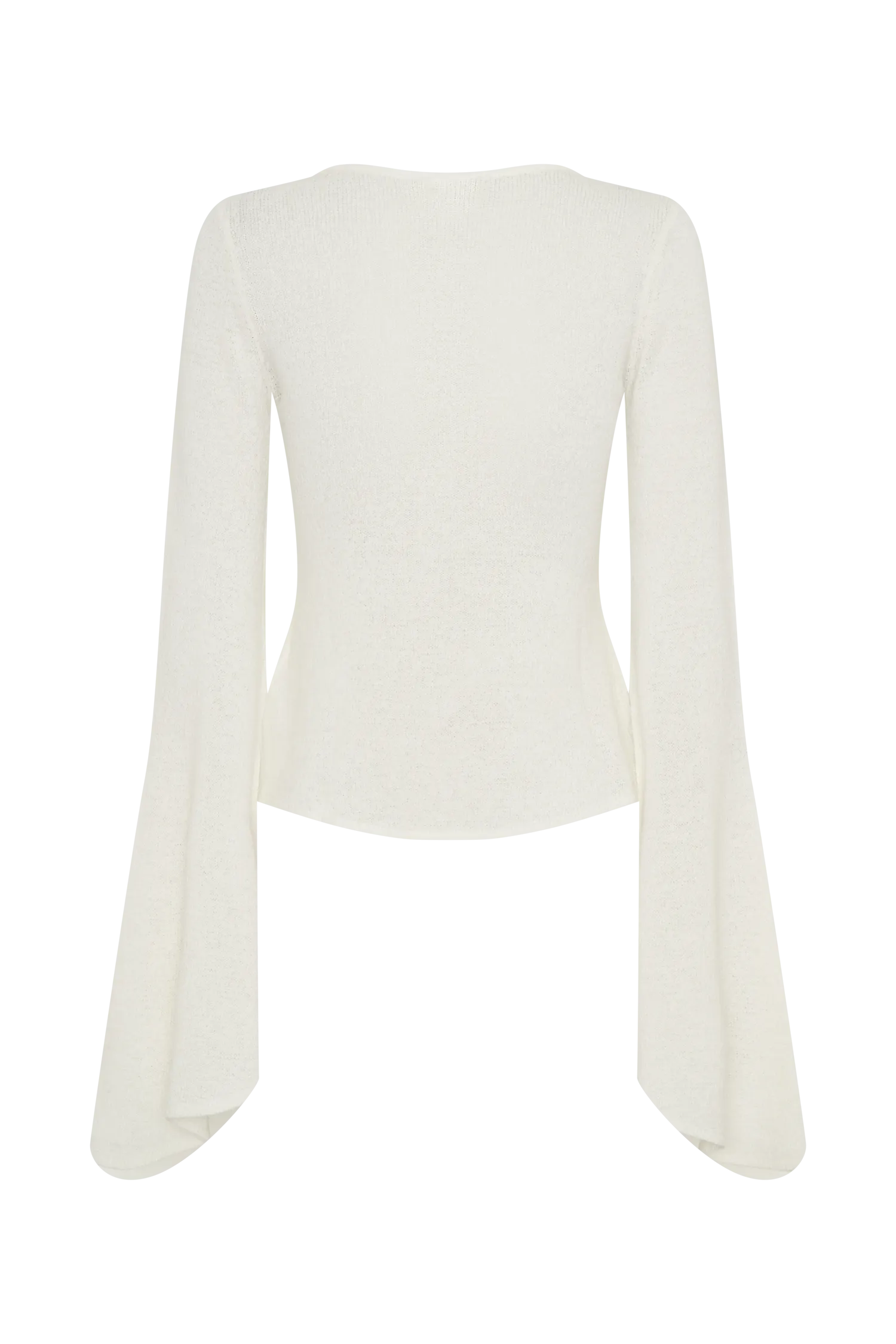 Carey Knit Flare Sleeve Top - Ivory