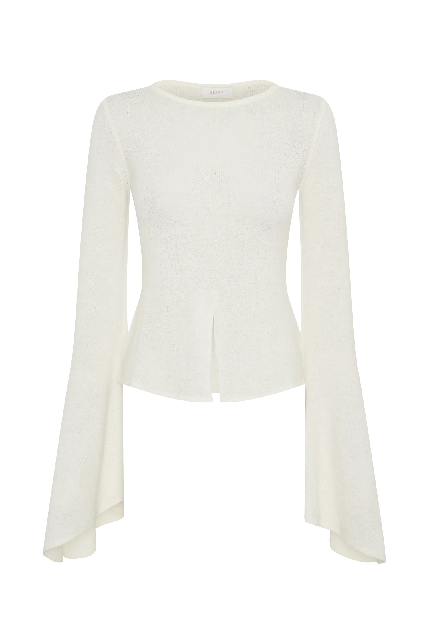 Carey Knit Flare Sleeve Top - Ivory