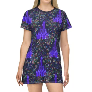 Castle Fireworks T-Shirt Dress