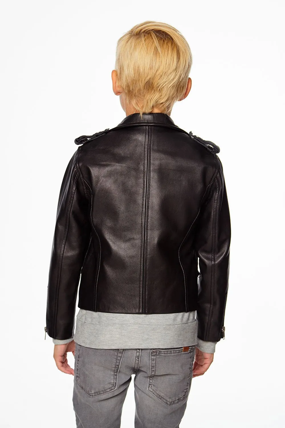 Chaser Kids Matte Vegan Leather Moto Jacket w/Zippers