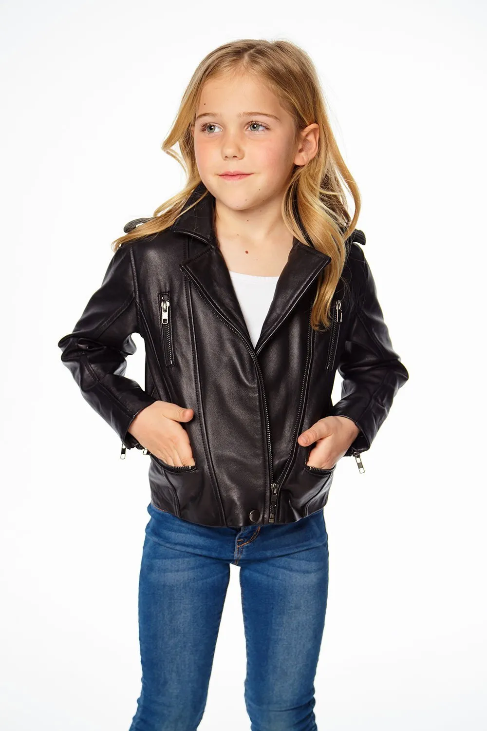 Chaser Kids Matte Vegan Leather Moto Jacket w/Zippers