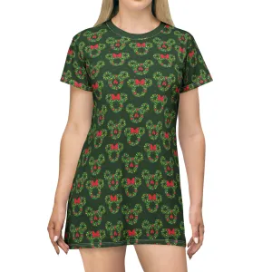 Christmas Wreaths T-Shirt Dress