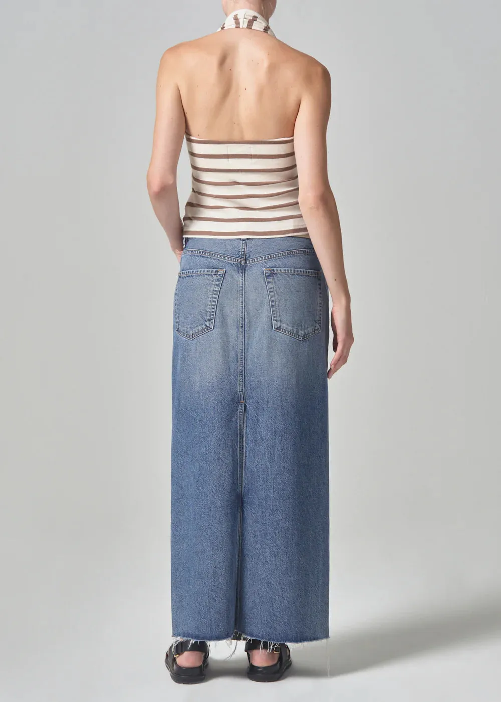 Citizens of Humanity - Circolo Reworked Maxi Jean Skirt in Glisten