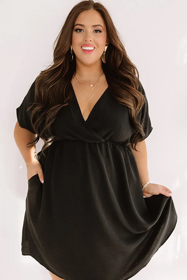 Coasting In Cali Babydoll Dress in Black Curves