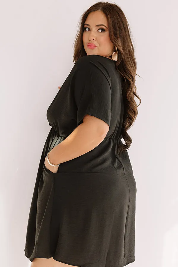 Coasting In Cali Babydoll Dress in Black Curves