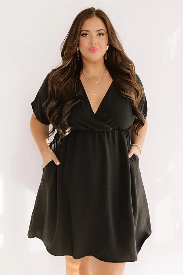 Coasting In Cali Babydoll Dress in Black Curves