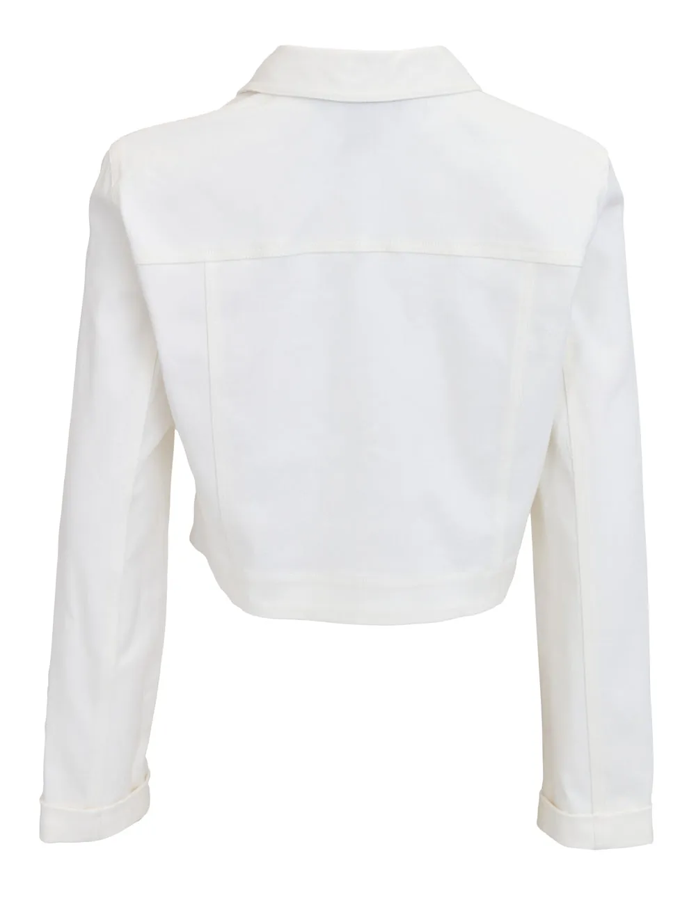 Cotton Twill Collared Cropped Jacket