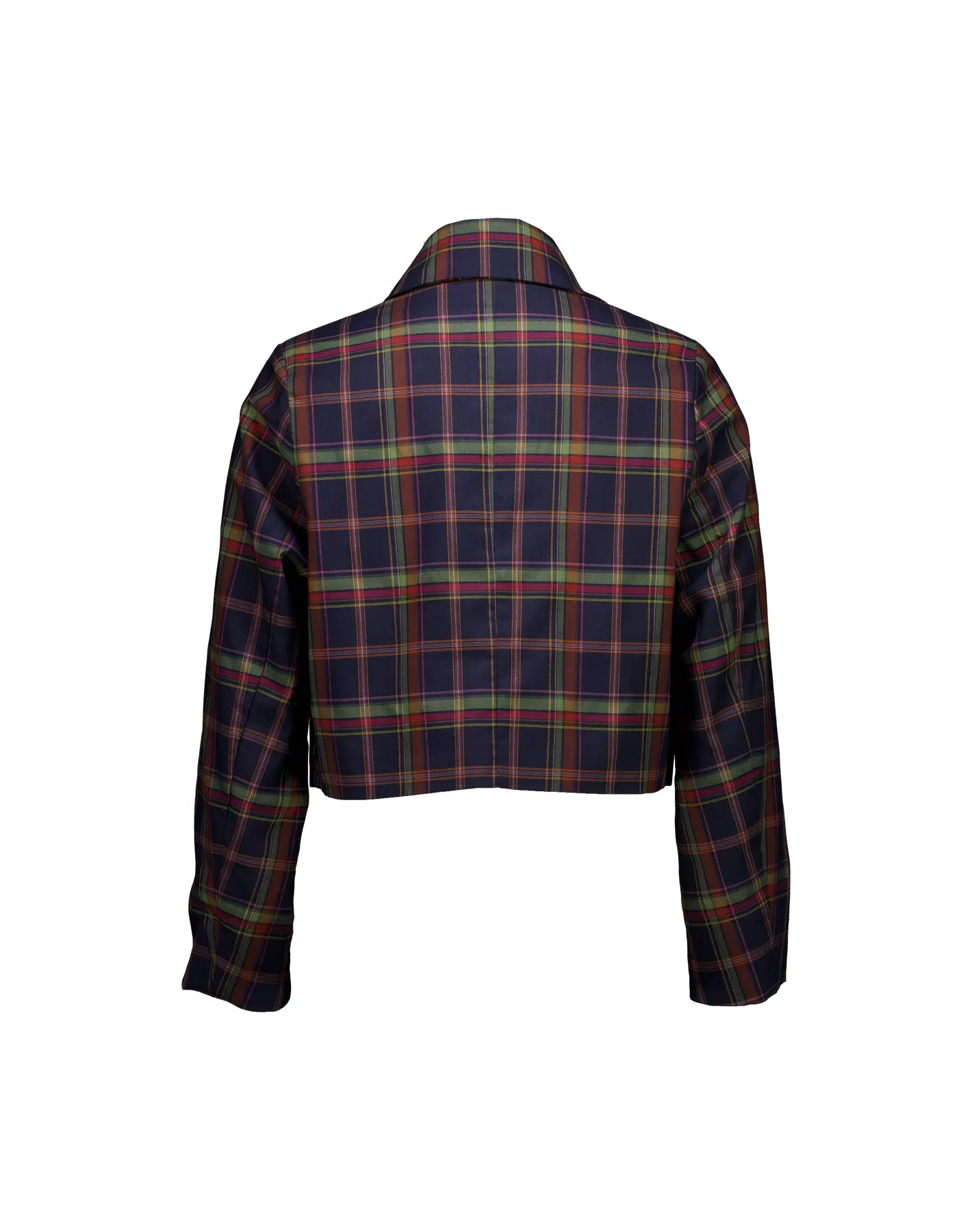 Cropped Blazer in Multi Check