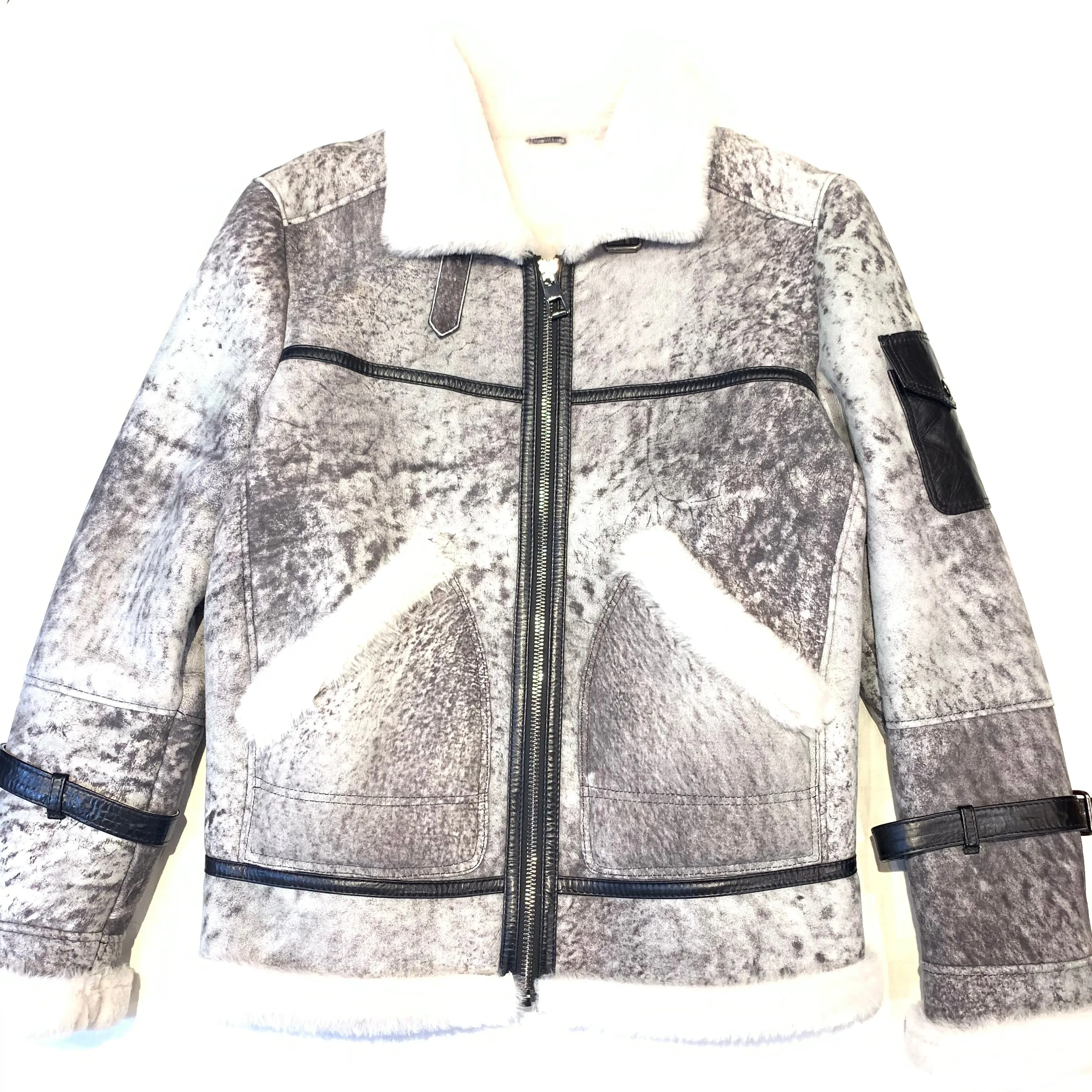 Daniels Leather Ladies Charcoal Shearling Jacket