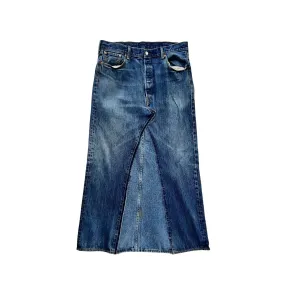 Deconstructed Reconstructed Denim Maxi Skirt