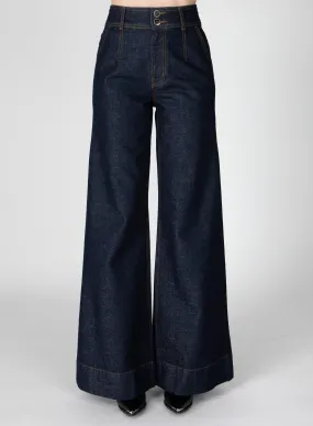 Derek Lam 10 Crosby - Millie High Rise Wide Leg Denim in Charme